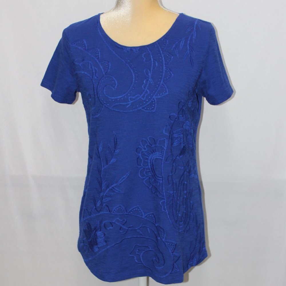 Allison Daley Royal Blue Short Sleeve Top
